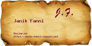 Janik Fanni névjegykártya